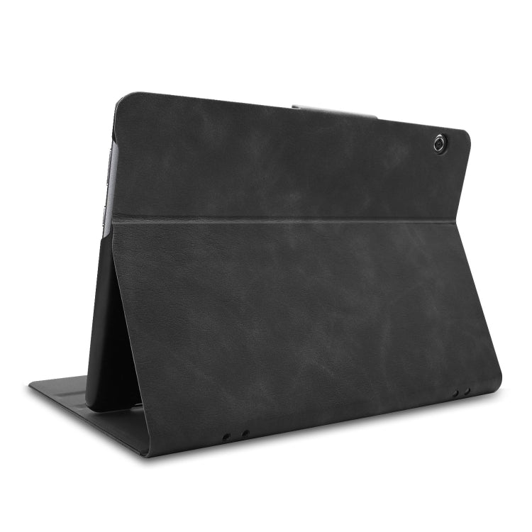 Solid Color Cowhide Texture Horizontal Flip PU Leather Case for Huawei MediaPad T5 10 inch, with Holder