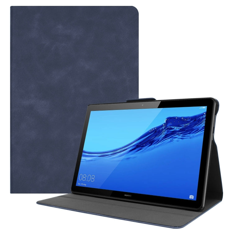 Solid Color Cowhide Texture Horizontal Flip PU Leather Case for Huawei MediaPad T5 10 inch, with Holder