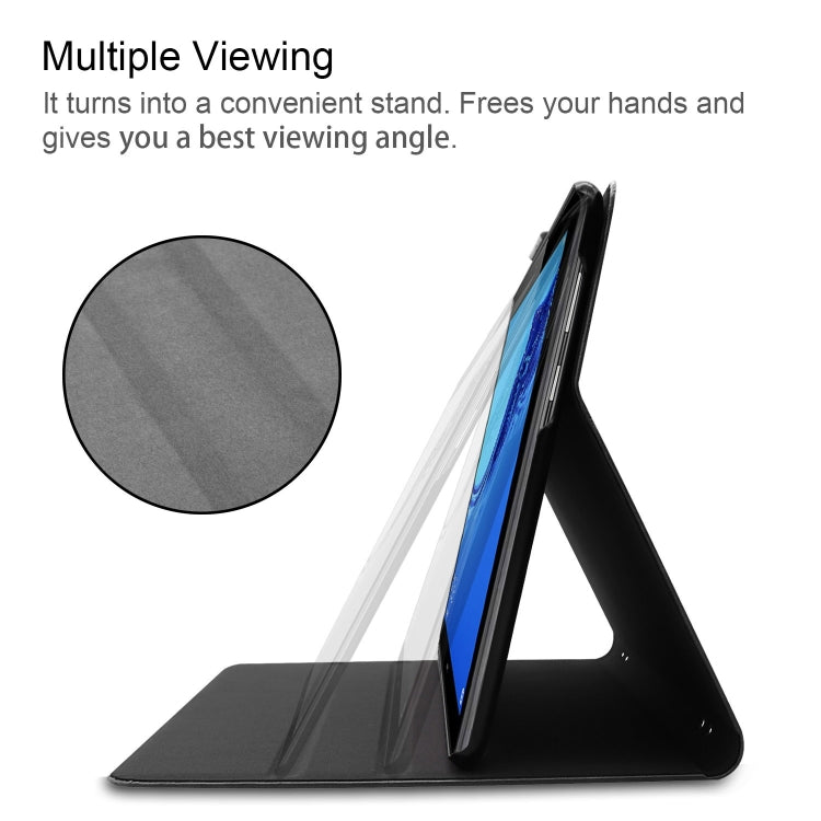 Solid Color Cowhide Texture Horizontal Flip PU Leather Case for Huawei MediaPad T5 10 inch, with Holder