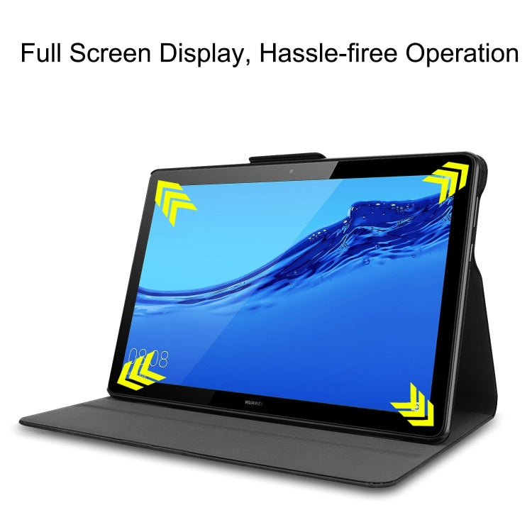 Solid Color Cowhide Texture Horizontal Flip PU Leather Case for Huawei MediaPad T5 10 inch, with Holder