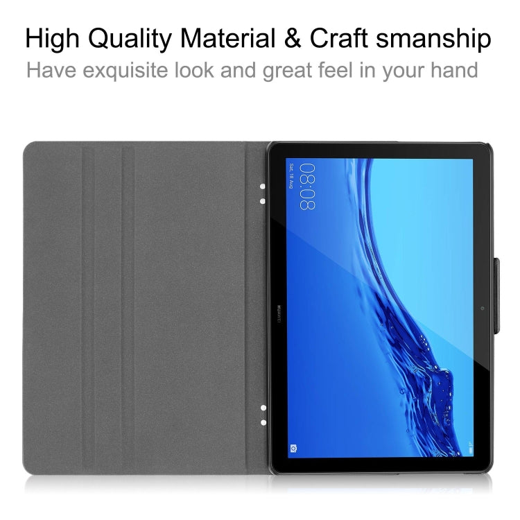 Solid Color Cowhide Texture Horizontal Flip PU Leather Case for Huawei MediaPad T5 10 inch, with Holder