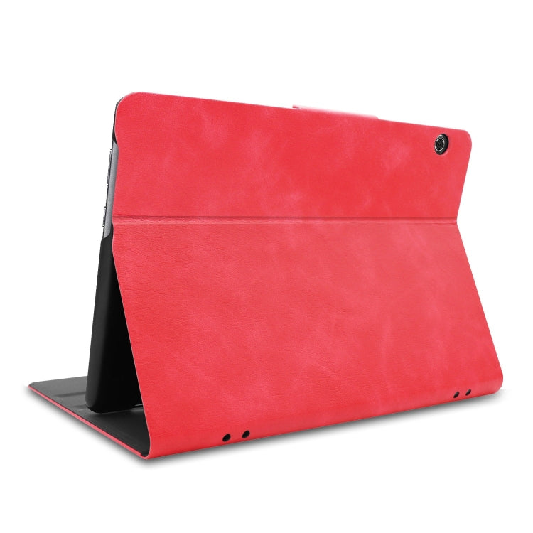 Solid Color Cowhide Texture Horizontal Flip PU Leather Case for Huawei MediaPad T5 10 inch, with Holder