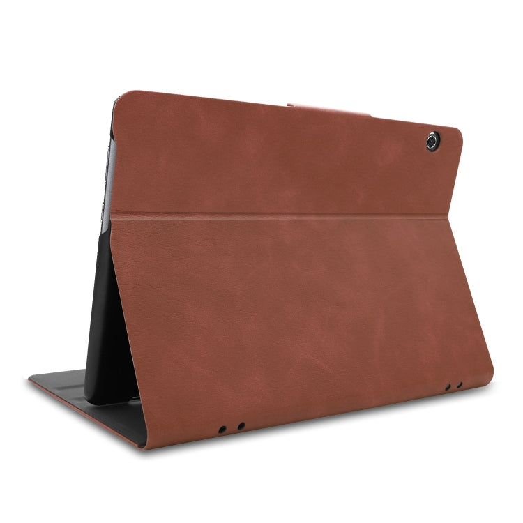 Solid Color Cowhide Texture Horizontal Flip PU Leather Case for Huawei MediaPad T5 10 inch, with Holder