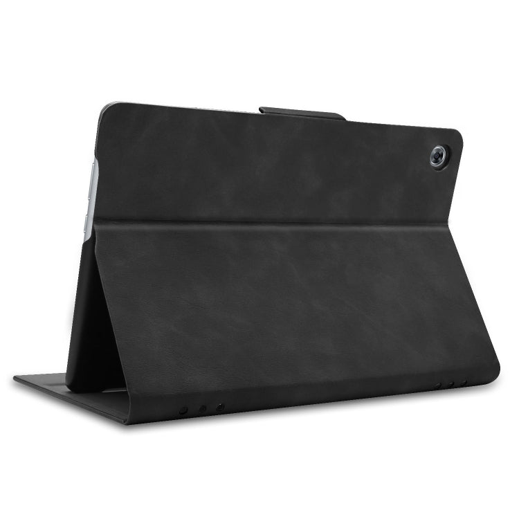 Solid Color Cowhide Texture Horizontal Flip PU Leather Case for Huawei MediaPad M5 Lite 10.1 inch, with Holder & Sleep / Wake-up Function