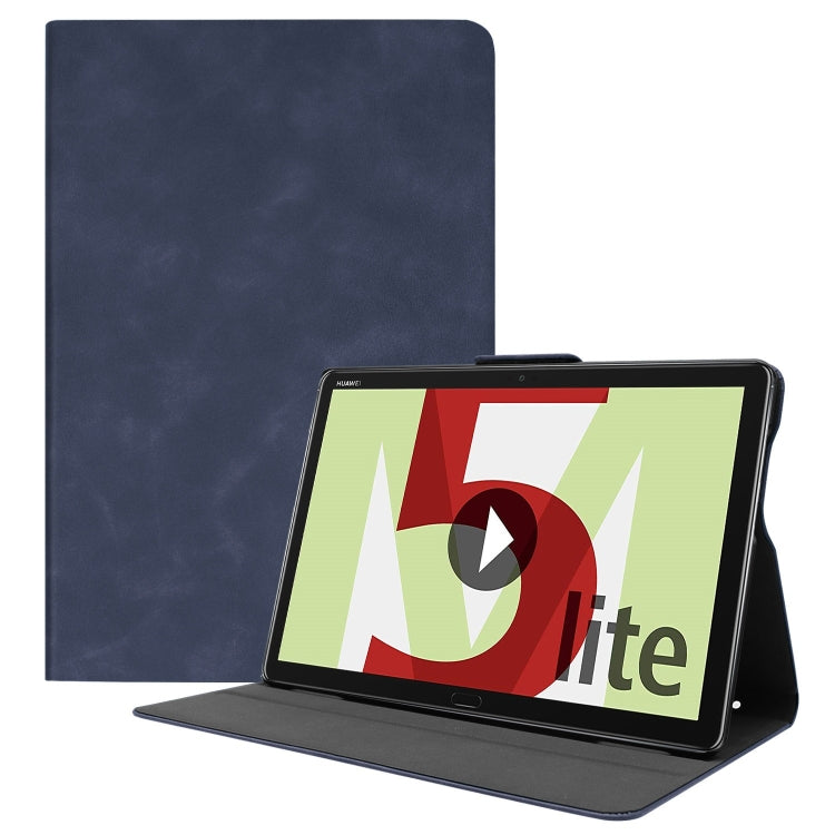 Solid Color Cowhide Texture Horizontal Flip PU Leather Case for Huawei MediaPad M5 Lite 10.1 inch, with Holder & Sleep / Wake-up Function