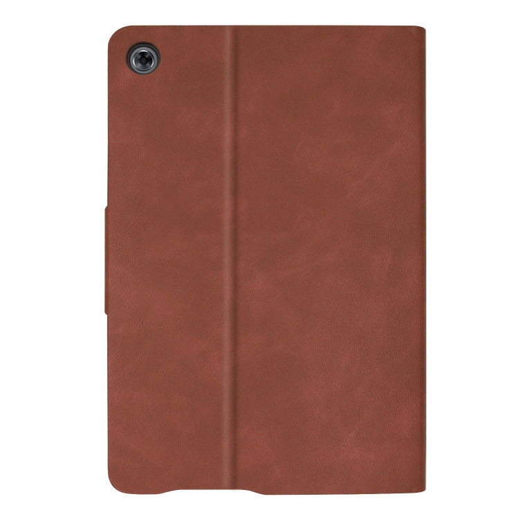 Solid Color Cowhide Texture Horizontal Flip PU Leather Case for Huawei MediaPad M5 Lite 10.1 inch, with Holder & Sleep / Wake-up Function