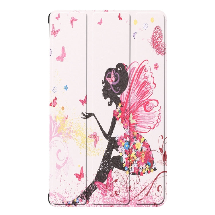 Butterfly Fairy Girl Pattern Colored Painted Horizontal Flip PU Leather Case for Huawei Honor Tab 5 8.0, with Three-folding Holder