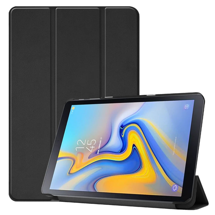 Solid Color Custer Texture Horizontal Flip PU Leather Case for Galaxy Tab Advanced2 / T583, with Three-folding Holder