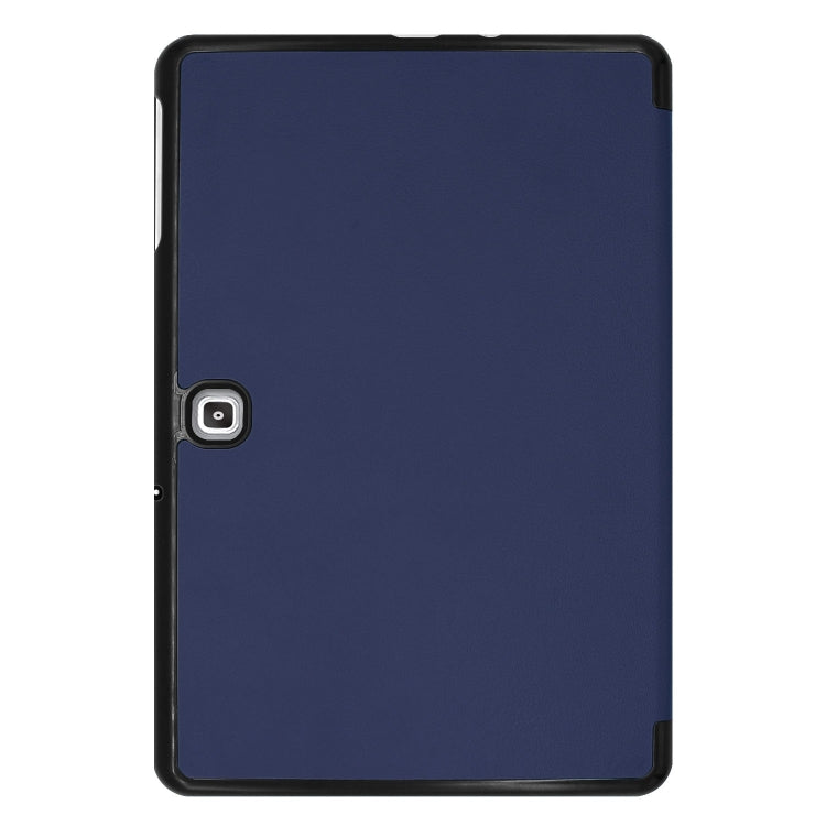 Solid Color Custer Texture Horizontal Flip PU Leather Case for Galaxy Tab Advanced2 / T583, with Three-folding Holder