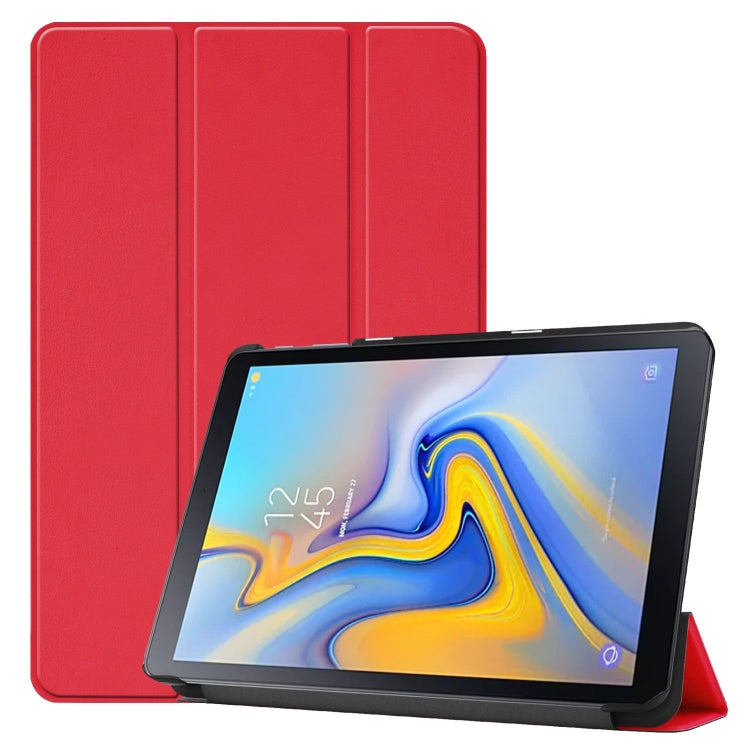 Solid Color Custer Texture Horizontal Flip PU Leather Case for Galaxy Tab Advanced2 / T583, with Three-folding Holder