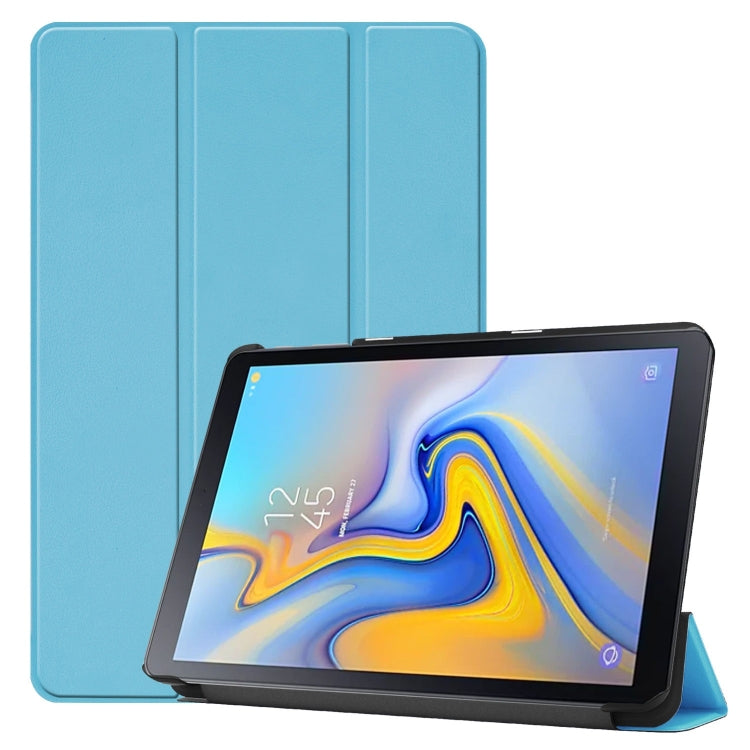 Solid Color Custer Texture Horizontal Flip PU Leather Case for Galaxy Tab Advanced2 / T583, with Three-folding Holder