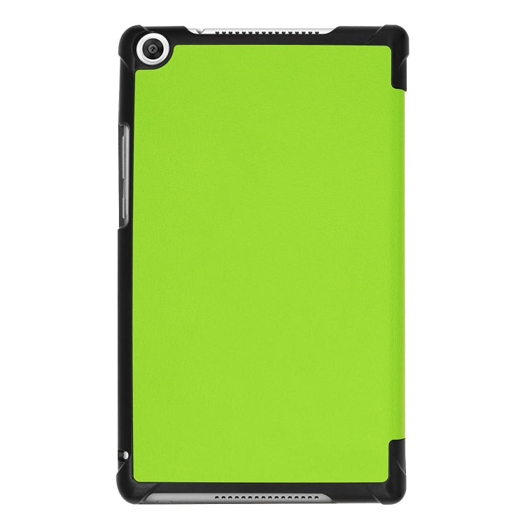 Solid Color Custer Texture Horizontal Flip PU Leather Case for Huawei Honor Tab 5 8.0, with Three-folding Holder