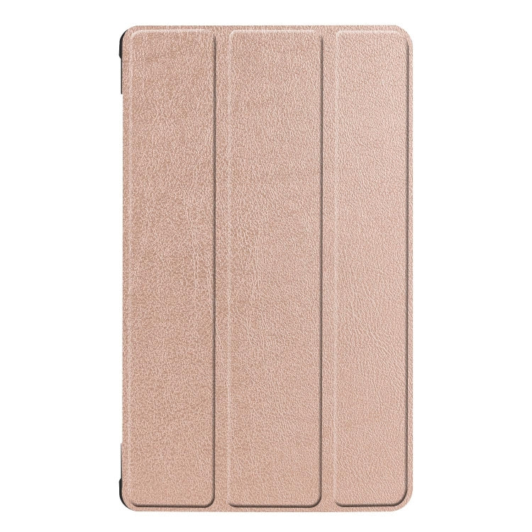 Solid Color Custer Texture Horizontal Flip PU Leather Case for Huawei Honor Tab 5 8.0, with Three-folding Holder