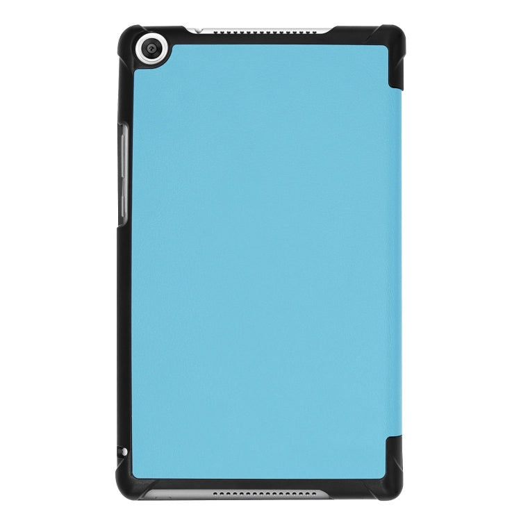 Solid Color Custer Texture Horizontal Flip PU Leather Case for Huawei Honor Tab 5 8.0, with Three-folding Holder