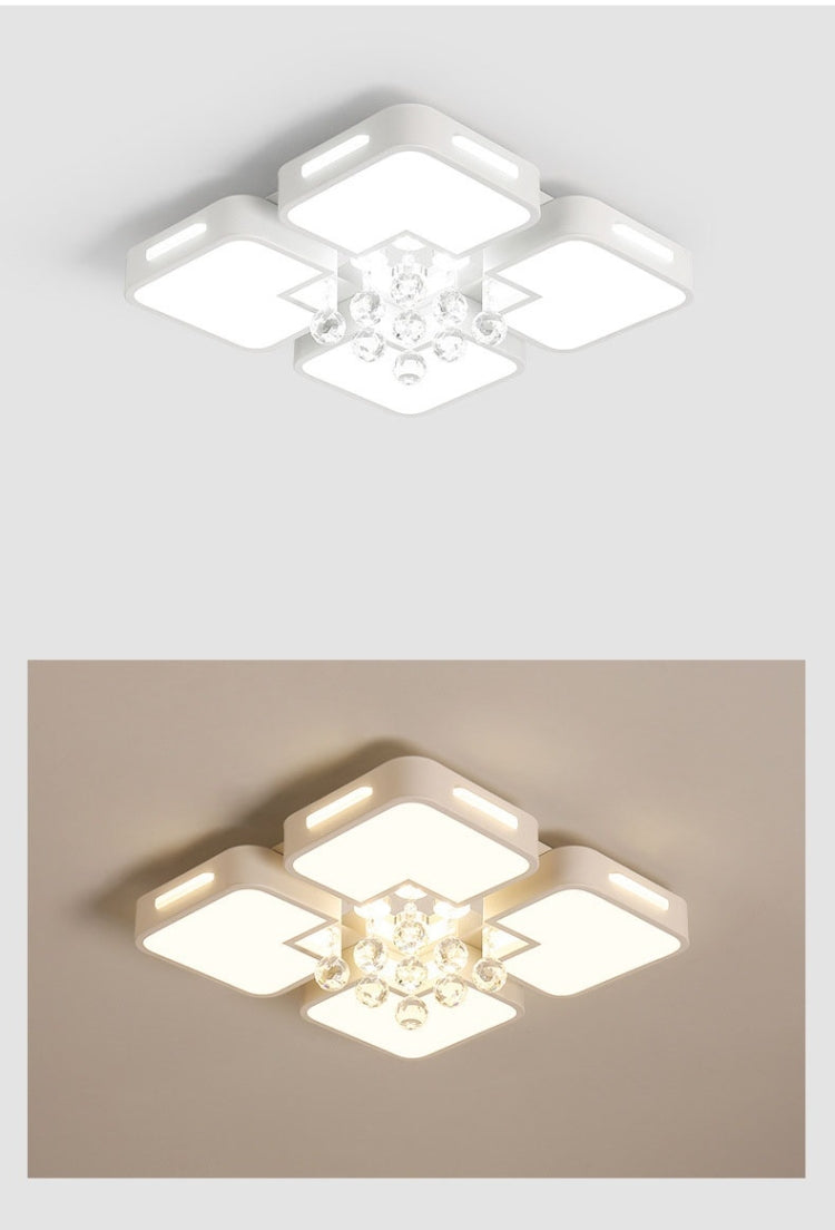 36W Living Room Simple Modern LED Ceiling Lamp Crystal Light, 3-Color Dimming, 50 x 50cm