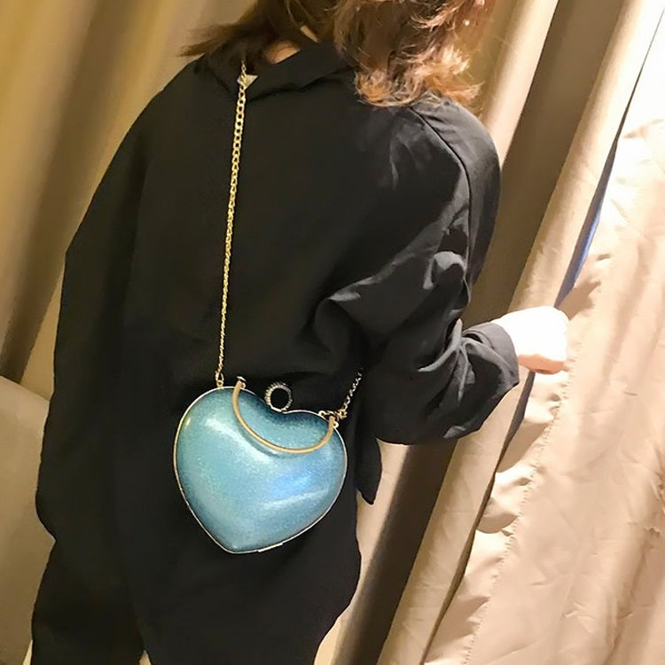 Heart-shaped glitter Glossy PU Leather Chain Single Shoulder Bag Ladies Handbag Messenger Bag