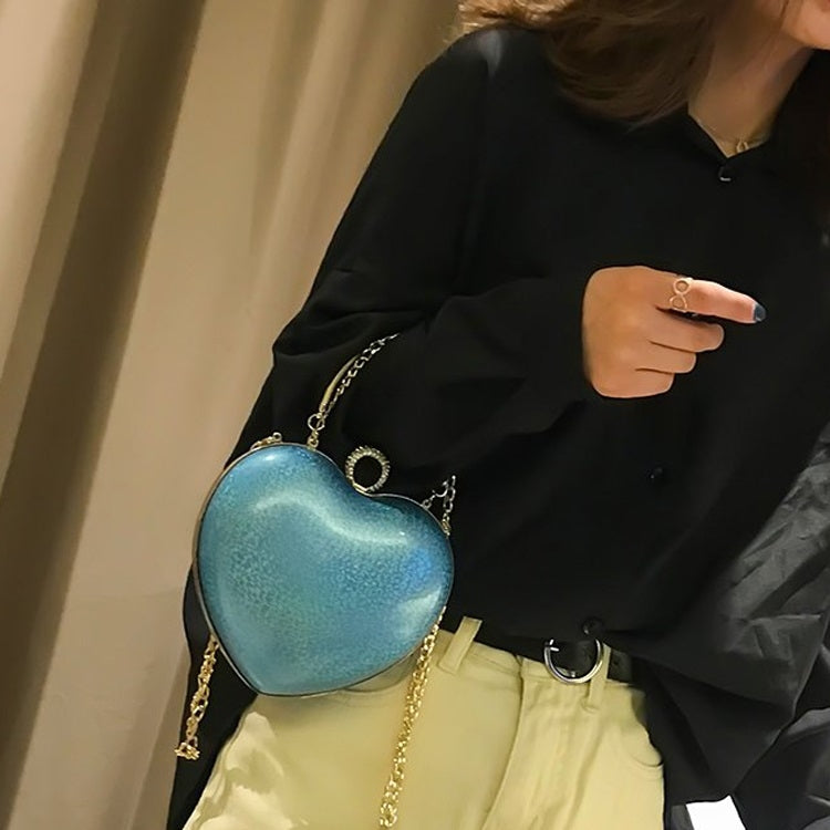 Heart-shaped glitter Glossy PU Leather Chain Single Shoulder Bag Ladies Handbag Messenger Bag