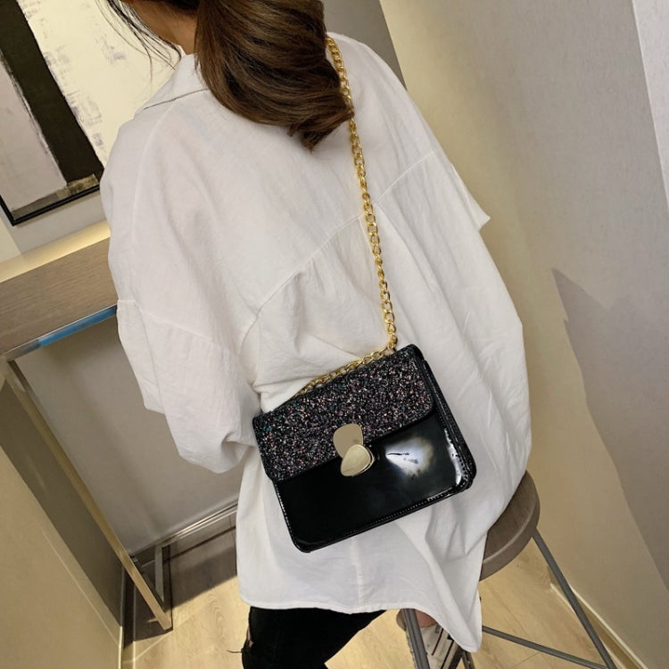 Glitter Magnetic Buckle PU Leather Chain Single Shoulder Bag Ladies Handbag Messenger Bag