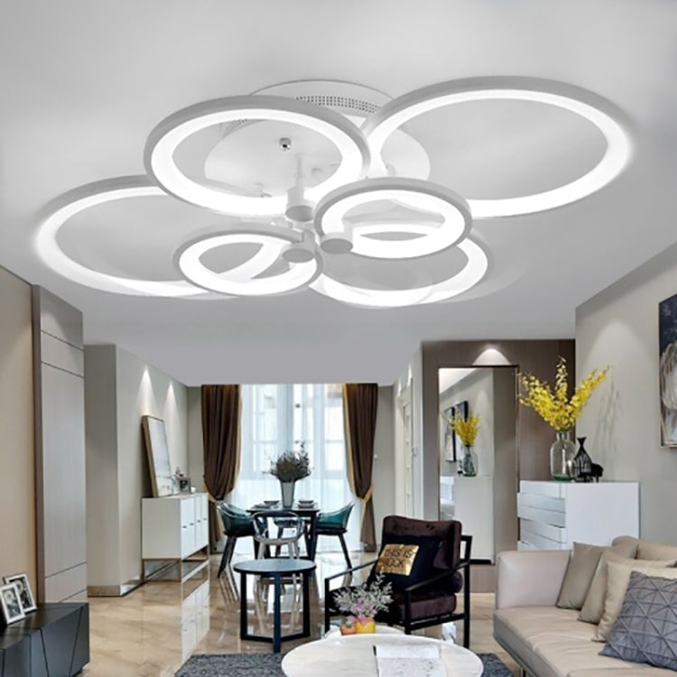 49W Creative Round Modern Art LED Ceiling Lamp, Stepless Dimming + Remote Control, 6 Heads