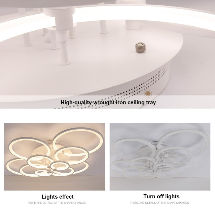 28W Creative Round Modern Art LED Ceiling Lamp, Stepless Dimming + Remote Control, 4 Heads