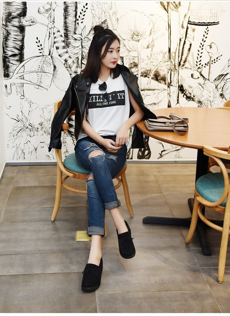 Wedge Muffin Bottom Tassel Suede Casual Shoes for Women