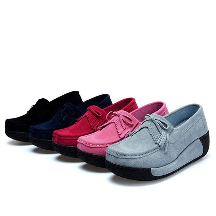 Wedge Muffin Bottom Tassel Suede Casual Shoes for Women