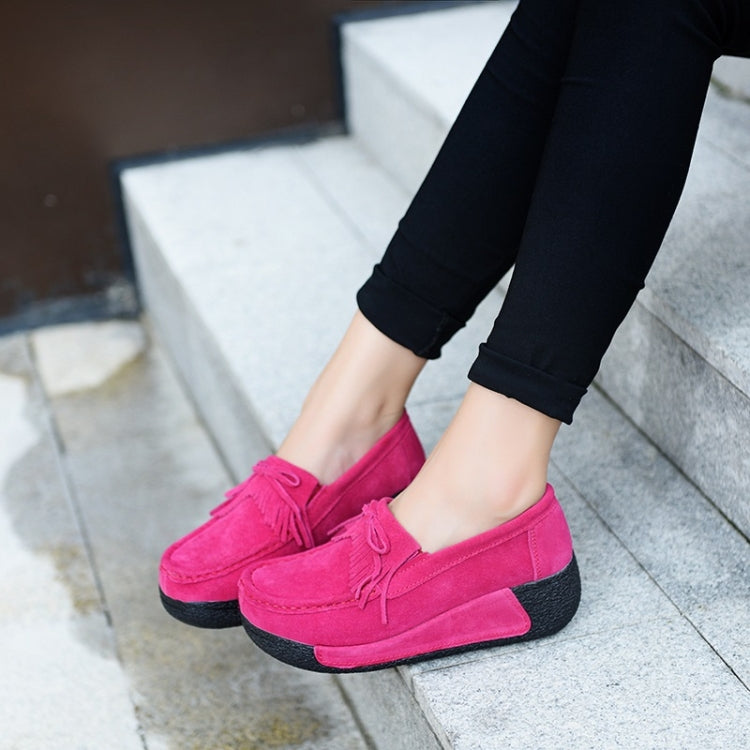 Wedge Muffin Bottom Tassel Suede Casual Shoes for Women