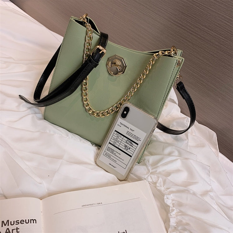 Solid Color Fashion Lock Buckle PU Singe Shoulder Bag Ladies Messenger Bag Chain Handbag