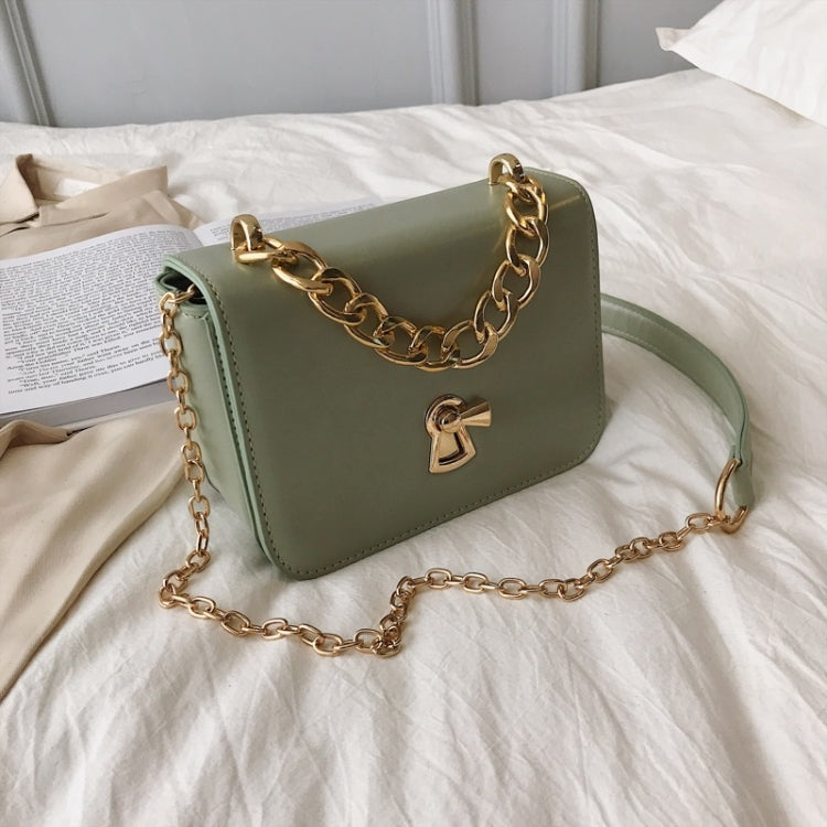 Fashion Small Square Bag Lock Buckle PU Single Shoulder Bag Ladies Messenger Bag Chain Handbag, Size: L