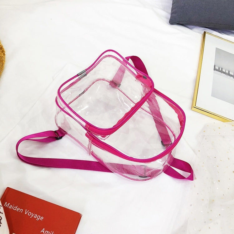 Transparent PVC Multi-function Double-shoulder Bag Casual Shool Backpack Bag