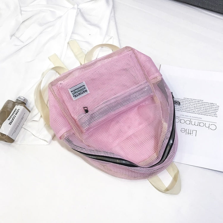 2 in 1 Fashion Mesh Multi-function Double-shoulder Bag Casual Shool Backpack Bag