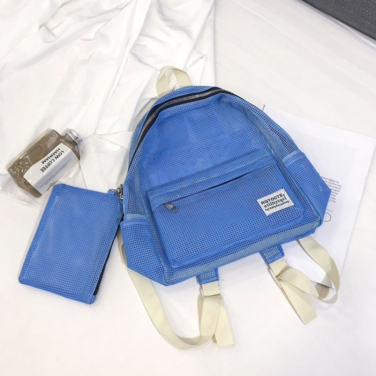 2 in 1 Fashion Mesh Multi-function Double-shoulder Bag Casual Shool Backpack Bag