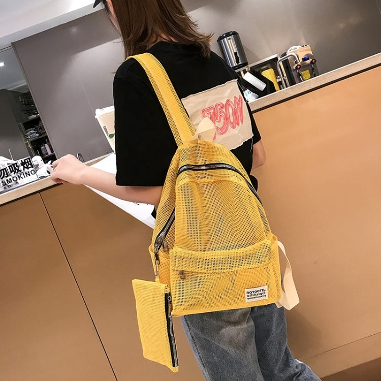 2 in 1 Fashion Mesh Multi-function Double-shoulder Bag Casual Shool Backpack Bag