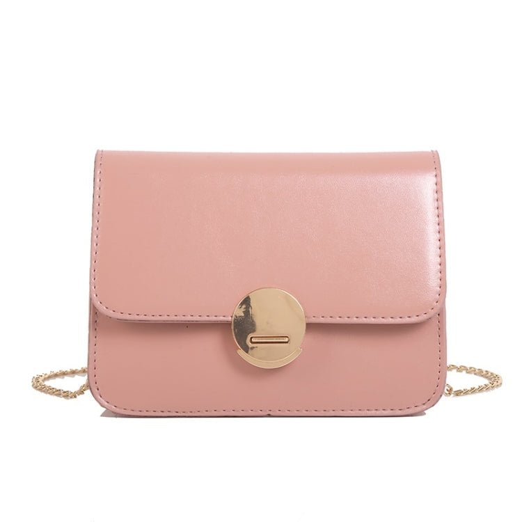 Fashion Solid Color Round Buckle Small Square Bag PU Thin Chain Single Shoulder Bag Ladies Messenger Bag Handbag