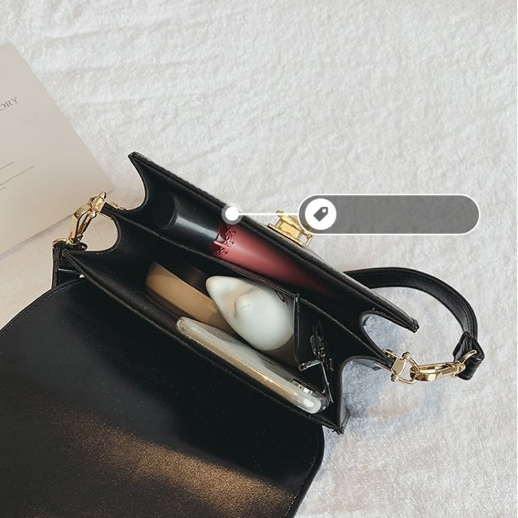 Lock Buckle Pure Color PU Leather Single Shoulder Bag Ladies Handbag Messenger Bag