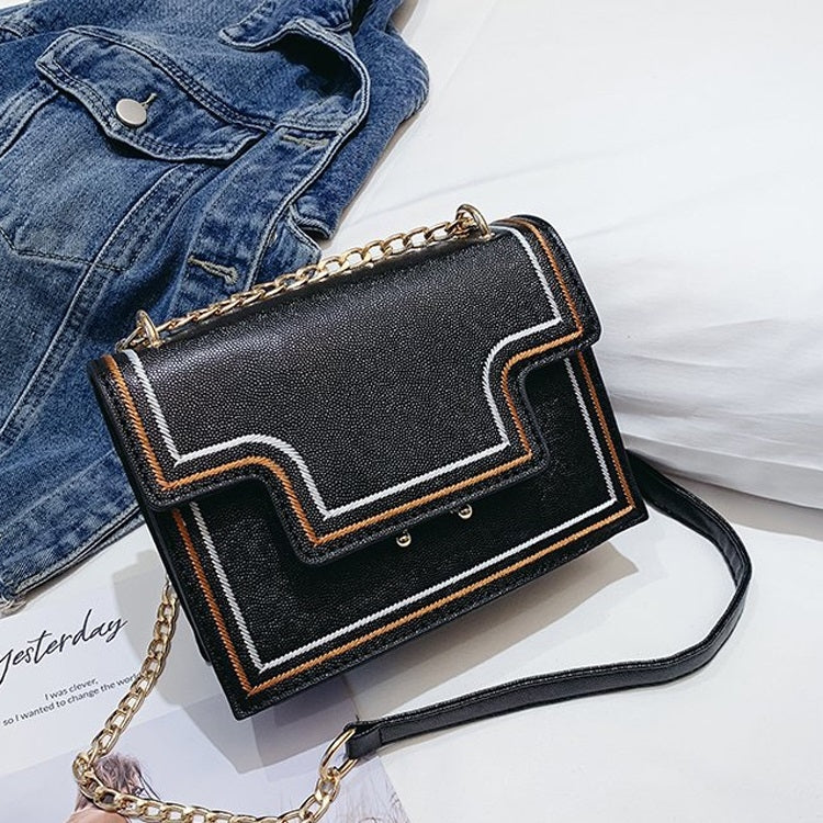 Lock Buckle Gradient PU Leather Chain Single Shoulder Bag Ladies Handbag Messenger Bag