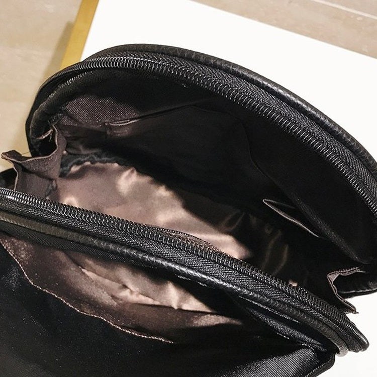 Dragonfly Embroidered Chest Bag Single Shoulder Bag Ladies Handbag Messenger Bag (Black)