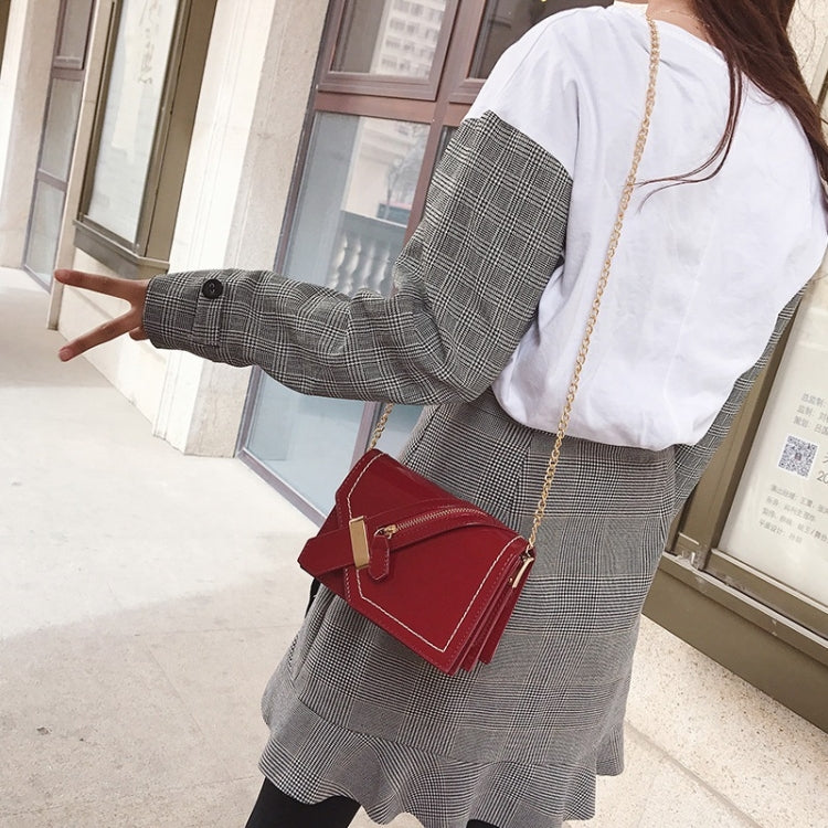 Zipper Magnetic Buckle Coating PU Leather Chain Single Shoulder Bag Ladies Handbag Messenger Bag