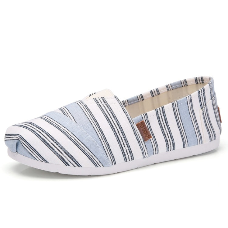 Comfortable and Breathable Wild Striped One-legged Canvas Shoes for Women