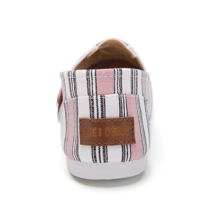 Comfortable and Breathable Wild Striped One-legged Canvas Shoes for Women