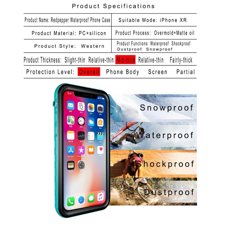 For iPhone XR 2m Waterproof Snowproof 2m Shockproof Dustproof PC+Silicone Case