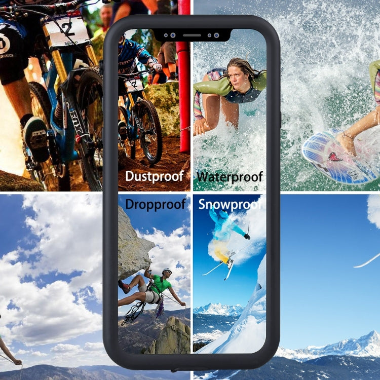 For iPhone X / XS Shellbox Pro 2m Waterproof 2m Shockproof Dustproof PC Case with Holder (Black)