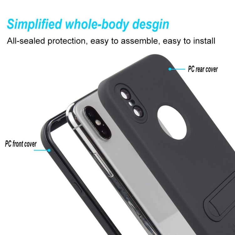 For iPhone X / XS Shellbox Pro 2m Waterproof 2m Shockproof Dustproof PC Case with Holder (Black)