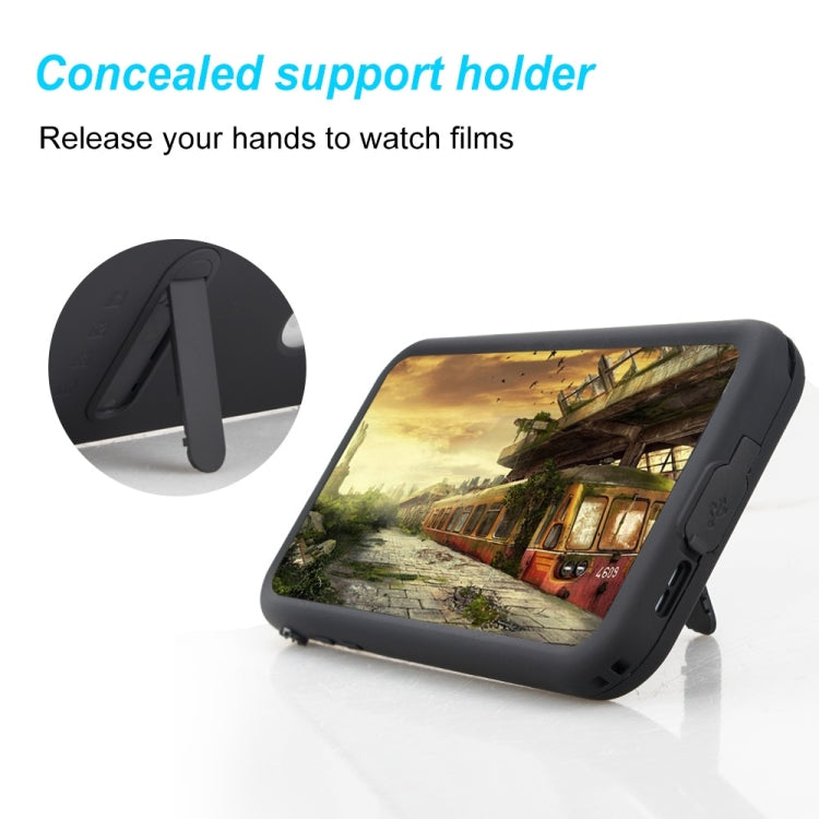 For iPhone X / XS Shellbox Pro 2m Waterproof 2m Shockproof Dustproof PC Case with Holder (Black)