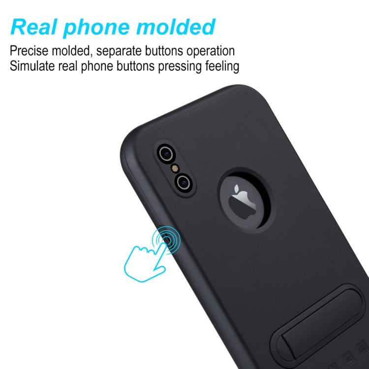 For iPhone X / XS Shellbox Pro 2m Waterproof 2m Shockproof Dustproof PC Case with Holder (Black)
