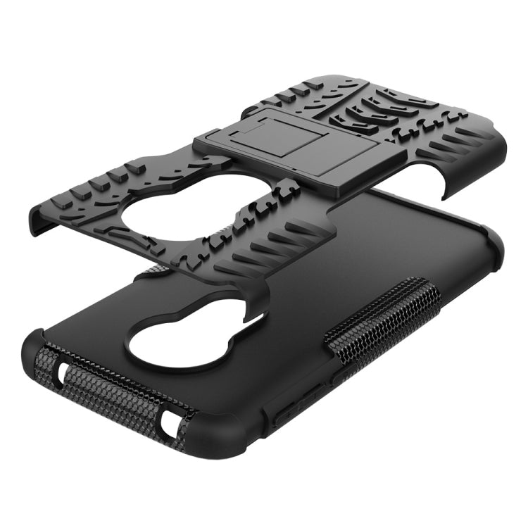 Tire Texture TPU+PC Shockproof Case for Motorola Moto G7 Play, with Holder