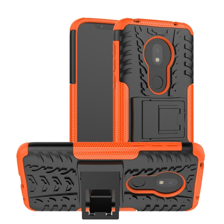 Tire Texture TPU+PC Shockproof Case for Motorola Moto G7 Play, with Holder