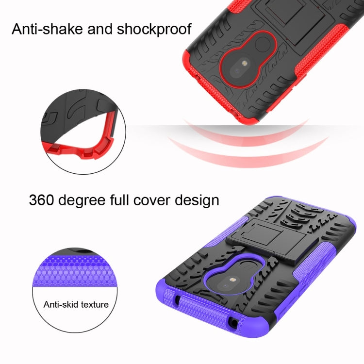 Tire Texture TPU+PC Shockproof Case for Motorola Moto G7 Play, with Holder
