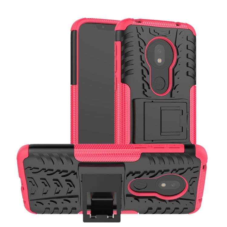 Tire Texture TPU+PC Shockproof Case for Motorola Moto G7 Play, with Holder