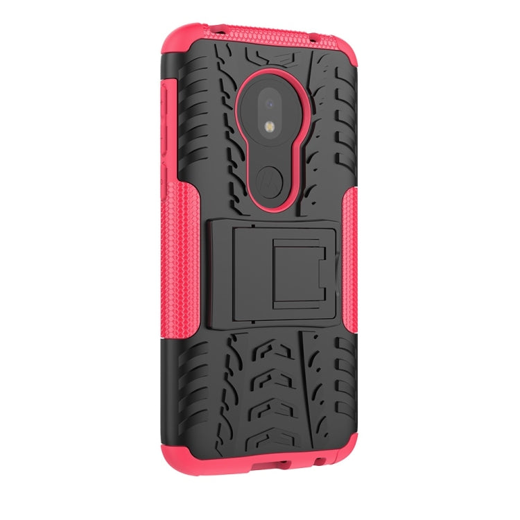 Tire Texture TPU+PC Shockproof Case for Motorola Moto G7 Play, with Holder